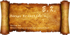 Benyo Krisztián névjegykártya